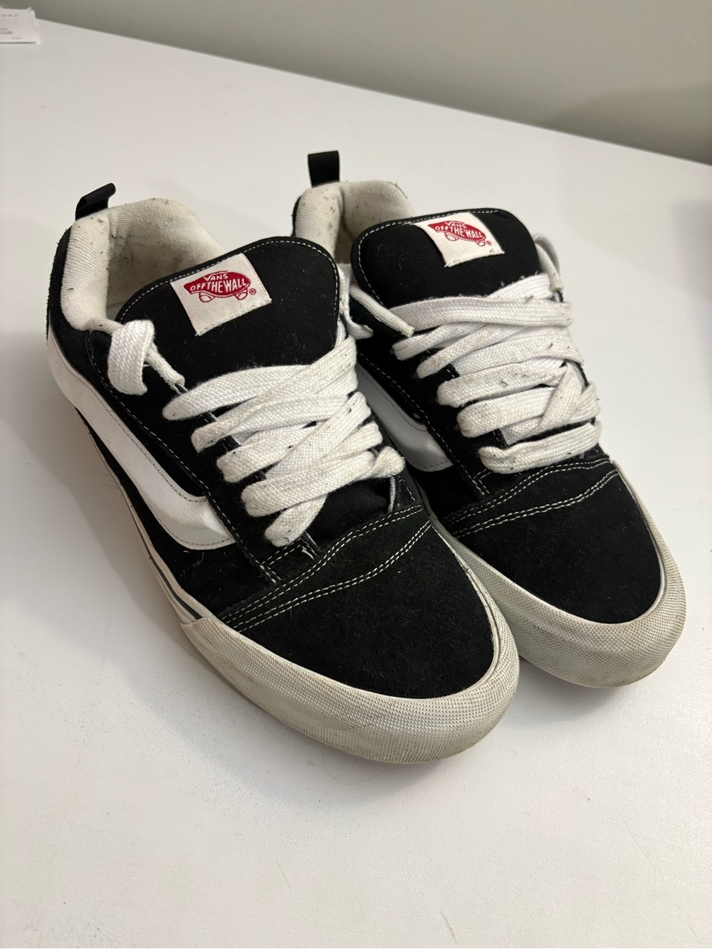 Vans Knu Skool Black and White Low-Top Sneakers